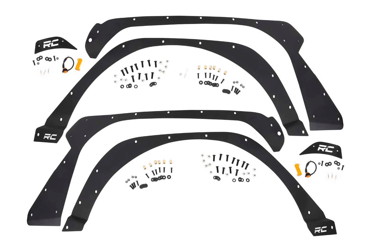 Jeep Wrangler Unlimited Fender Delete Kit - Front + Rear - Rough Country - Black - '18-'23